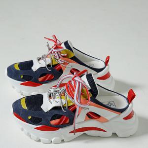 [포크슈즈] 어글리슈즈 천연가죽 키높이 운동화 6cm lkf2058