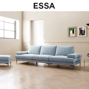 [쿠션&상품권증정][한정특가]에싸 파밀리아 3.5인 러스티카 패브릭 소파+스툴