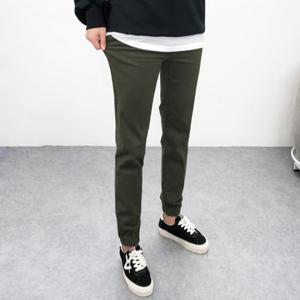 엠클로 남자 빅사이즈 피그먼트 워싱 무지 스판 밴딩 면 조거팬츠 바지 5컬러