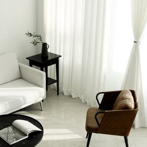 소프트린넨 화이트 암막커튼 나비주름 70X230~240