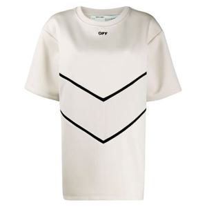 오프화이트 여성 오버핏 반팔 티셔츠 OWAA069F19F85052 4810
