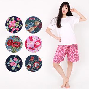 국산 유토피아 꽃 인견 파자마 5부 여성용