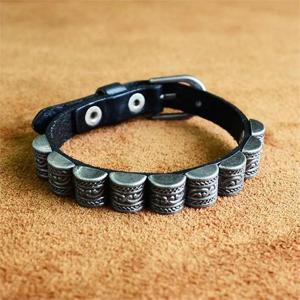 앤브로치 리벳 가죽팔찌/BLL0921BK08/남자팔찌