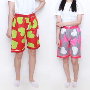 국산 하트패턴 순면 파자마 5부 여성용