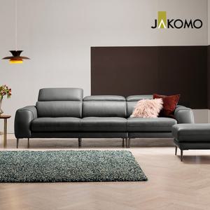 [자코모] 카렌 3.5인 기능성 천연면피 소가죽 소파+스툴