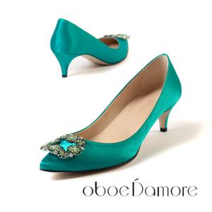 오보에다모르 새틴 사각보석 펌프스 OSP4347S