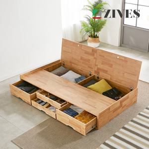 [지베스] 몬드 헤드리스 원목 4단 수납침대 SS_프레임