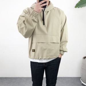 [엠클로]오버핏 고밀도 면 아노락 후드 맨투맨 티셔츠 남여공용