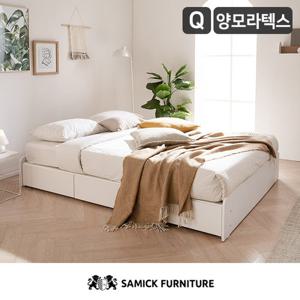 [삼익가구]모리 빅서랍 3단 수납침대(양모라텍스 7존독립Q)