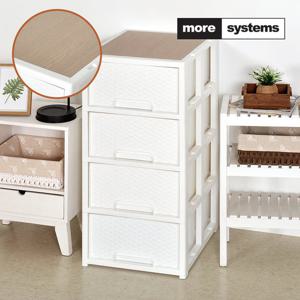 모아시스템즈 우드 라탄 4단 플라스틱 서랍장 수납장