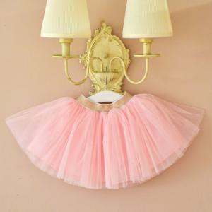 [호이드레스] 핸드메이드 여아 샤스커트 골드튜튜 피치