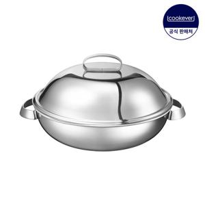 쿡에버 Cook304 인덕션 통3중 스텐 파티웍 28cm (찜기 포함)