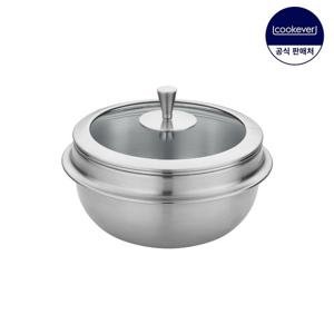 쿡에버 누보 인덕션 통3중 스텐 뚝배기 글라스 16cm