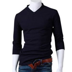 스댕클럽 남자 엠보 기본 헨리넥 7부 티셔츠 RT6411