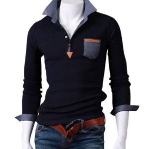 스댕클럽 남자 청카라 긴팔 카라티 HT3731