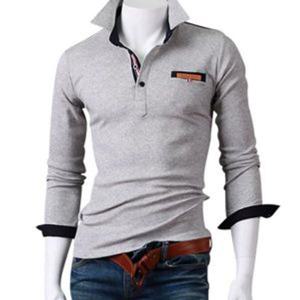 스댕클럽 남자 테이프 배색 긴팔 카라티 HT3732