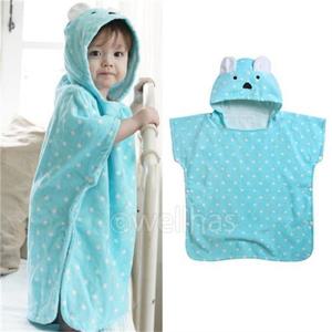 [웰하스]땡땡이 곰후드가운 유아 비치가운 목욕타올