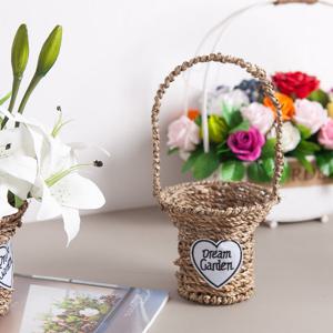 [3+1] 왕골 꽃바구니 드림길쭉이 15x29cm 라탄 인테리어 장식 소품 용품 DIY 바스켓 손잡이