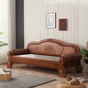 보루네오하우스 모닝듀 원목가죽 온돌 소파침대 YS123