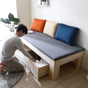 뮤카 하나서랍 폭깊은 85cm 패브릭 원목 소파베드 GM318C (착불)