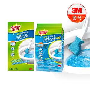 [3M]크린스틱 올인원 변기청소 핸들+리필 31입