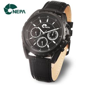 [네파] NEPA 남성 정장 야광 가죽 손목시계 N3028-BLACK