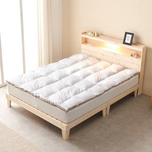 아씨방가구 LED 원목마루 평상형침대Q(본넬매트)
