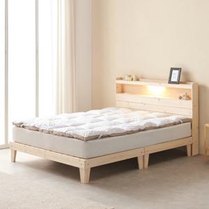 아씨방가구 LED 원목마루 평상형침대Q(독립매트)