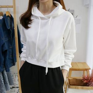 레이츄 / 킨더 무지 기본 숏 크롭 후드 티셔츠 16컬