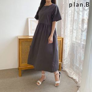 [한정/특가]심플 주름포인트 린넨 원피스_[P2004OP077B]