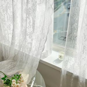 까르데코 로코코 긴창 앤틱 레이스커튼 2장