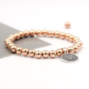 에르모사 젬스톤 G093_만트라코인s 6mm 로즈골드볼(염주 불교 패