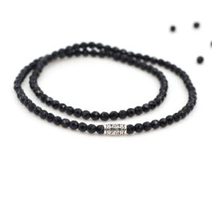 에르모사 젬스톤G101_180주 컷팅블랙4mm+실버925(염주 불교)
