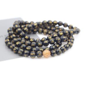 에르모사 젬스톤 G110_108주 만트라 블랙마노 8mm(염주 불교)