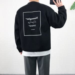 엠클로 오버핏 네오프렌 레터링 프린팅 박스 맨투맨티셔츠 남여공용 4컬러