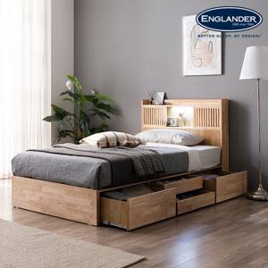 NEW 클림트 슬라이딩 LED 4단 원목 수납 침대(DH 7존 독립-SS)