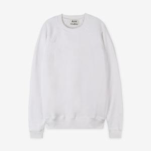 아크네 남성 백 로고 패치 화이트 맨투맨 BI0058 183