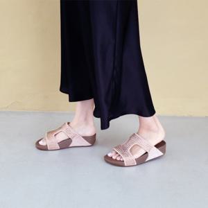 [핏플랍]핏플랍 글릿지 레더 슬라이드 샌들 L97-137 누디