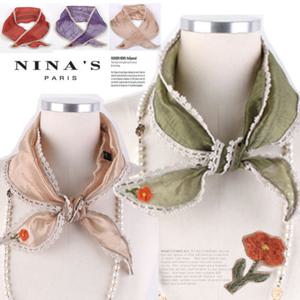 꽃잎자수 쿨린넨텐셀넥스카프(0SS177)