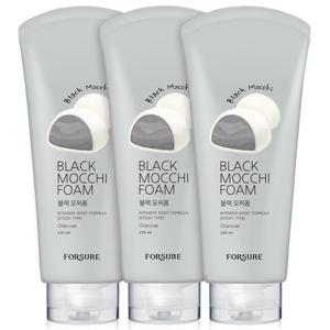 포슈어 블랙 모찌 클렌징폼 폼클렌징 220ml 3개 대용량 다구성