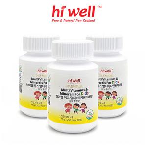 [하이웰] 키즈 멀티비타민 미네랄 60정 3통