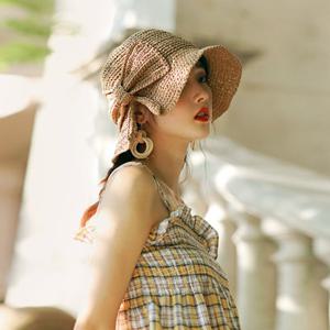 [유니제이] 호니 트임 리본 와이어 버킷햇 U0GHT2879