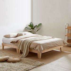 파로마 솔트 로그 원목 평상형 침대 Q 독립매트리스 mjd007