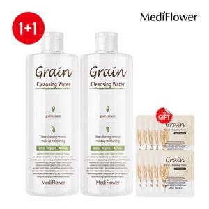 [메디플라워]곡물 페이셜 클렌징워터 500mlx2+파우치10매