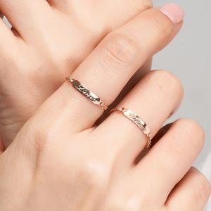 [엘렌쥬얼리]14k 이니셜 스틱 체인 반지