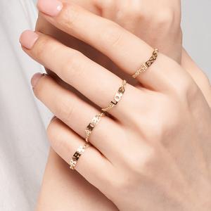 [엘렌쥬얼리]14k 이니셜 레터링 체인 반지