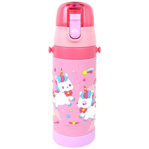유니콘 3D 원터치 스텐 보틀 480ml 어깨끈 보냉 물통