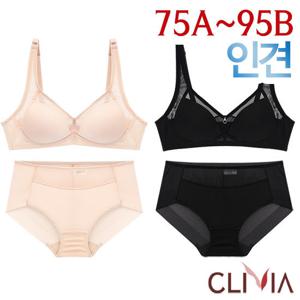 [크리비아]노와이어 인견 풀컵 무빙몰드브라팬티2종(CLB1787)