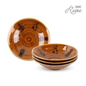 헨느 캣츠 14.5cm 찬기 4P / 도자기 앞접시 / 종지