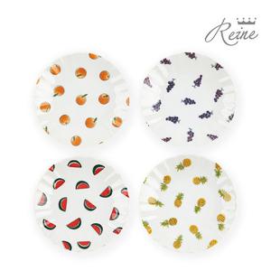 헨느 주름 과일 15cm 원접시 4p